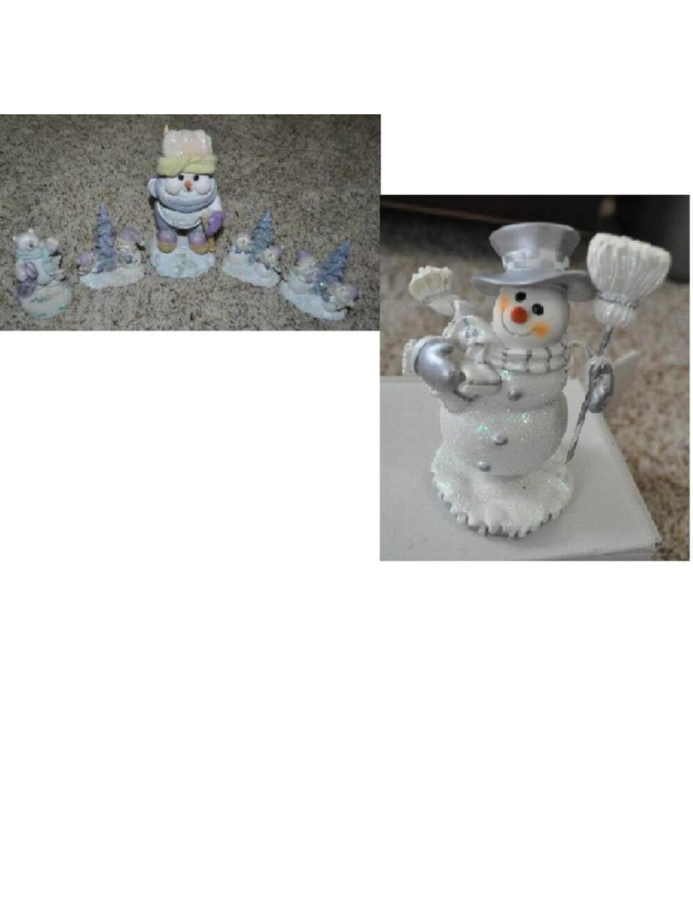 Christmas Decorations Home Interiors 6 Pc Holiday Snowman & Polar Bear Set